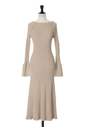 Navona Ribbed Knit Flare Dress