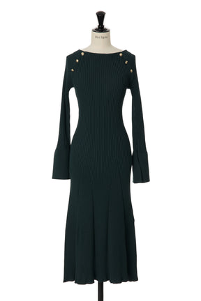 Navona Ribbed Knit Flare Dress