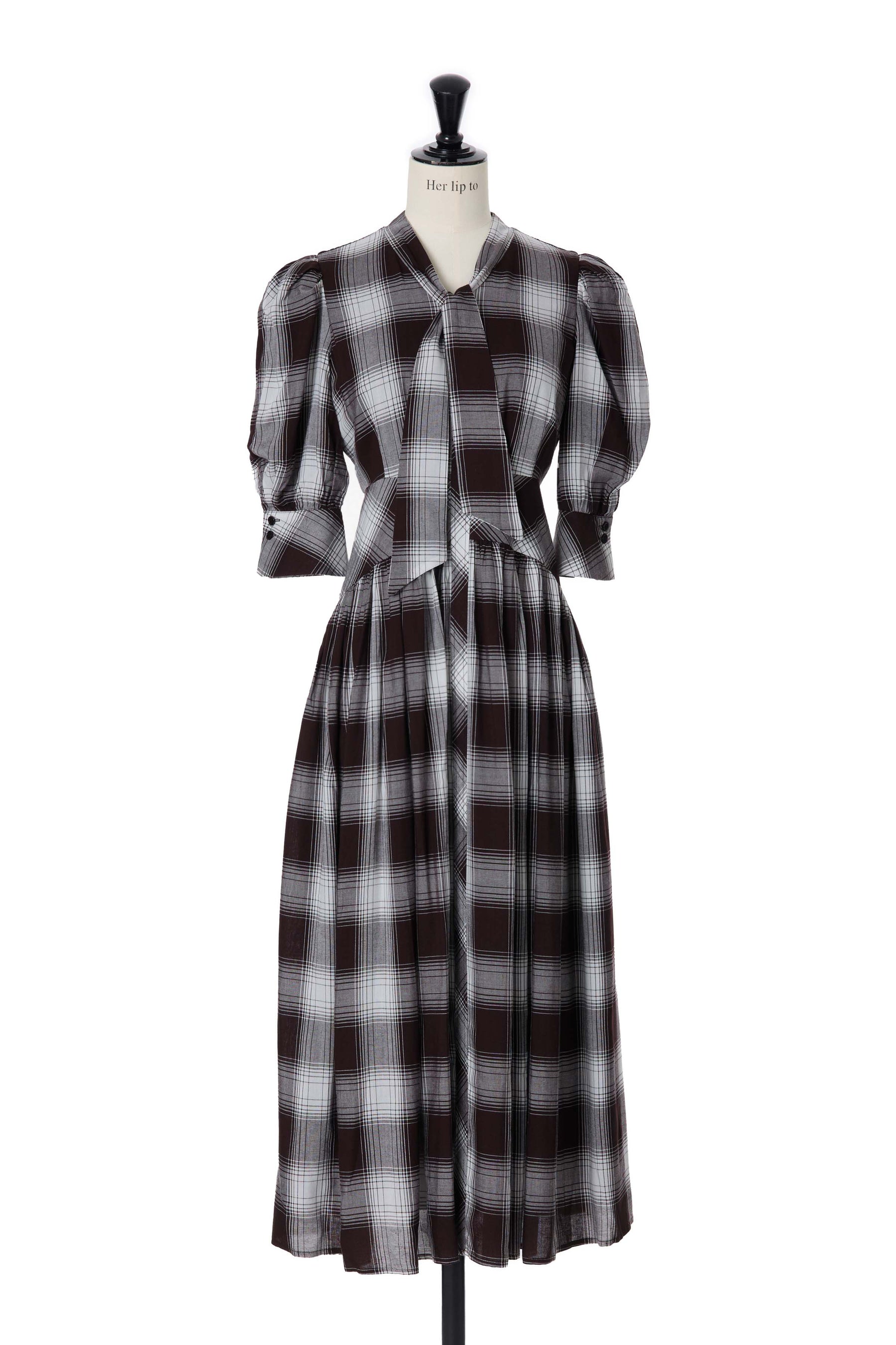 【9月中旬発送】Chelsea Checked Tie Dress