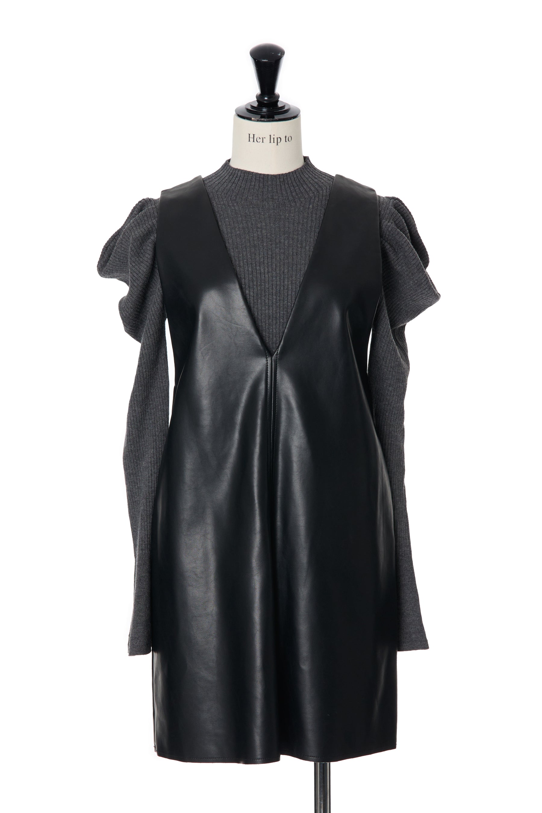 Vegan Leather Jumper Dress