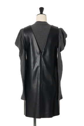 Vegan Leather Jumper Dress