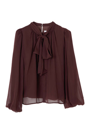 Two-Way Bow-Tie Chiffon Blouse