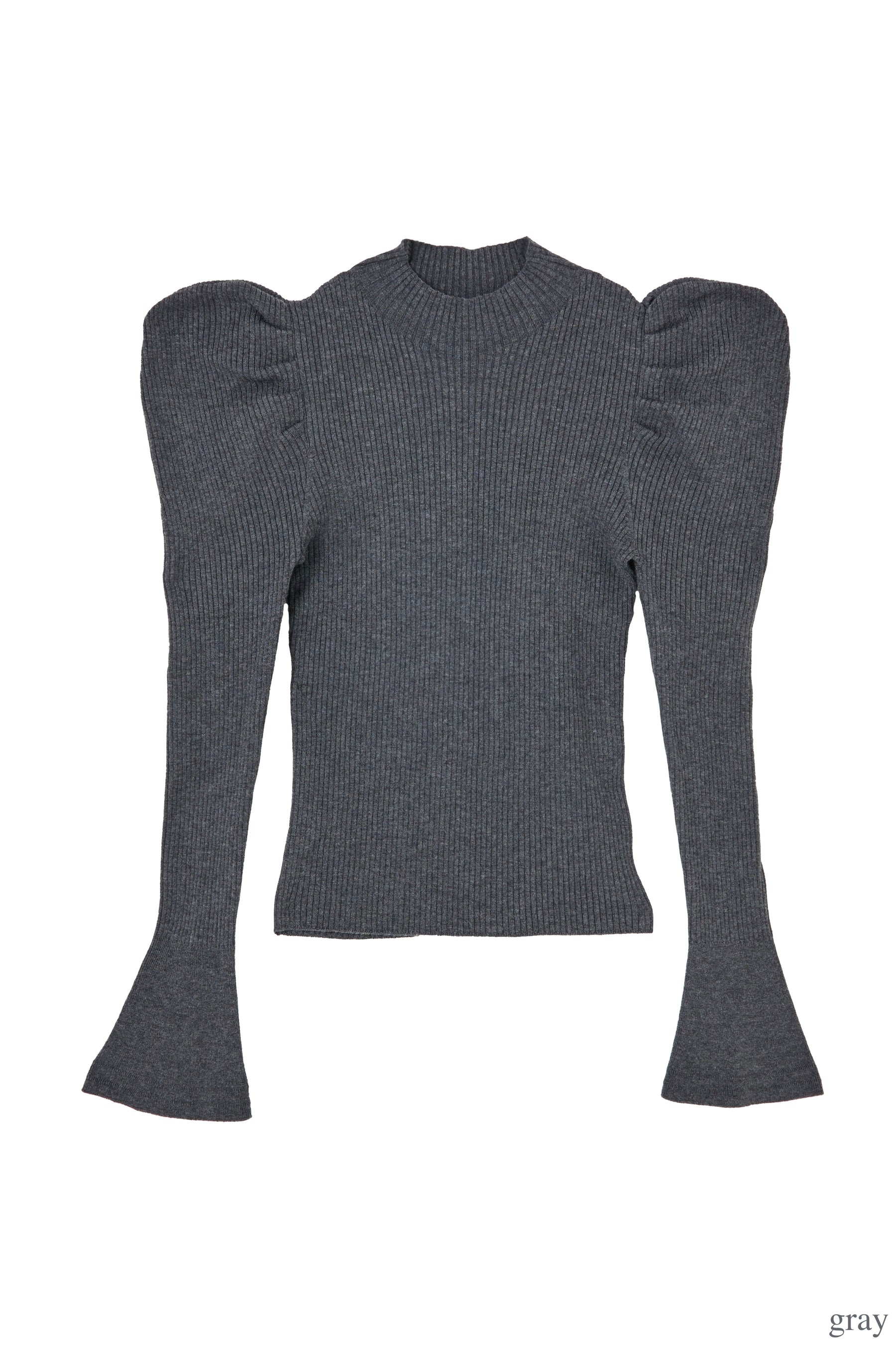【10月下旬発送】【新色】Volume Sleeve Rib Knit Top