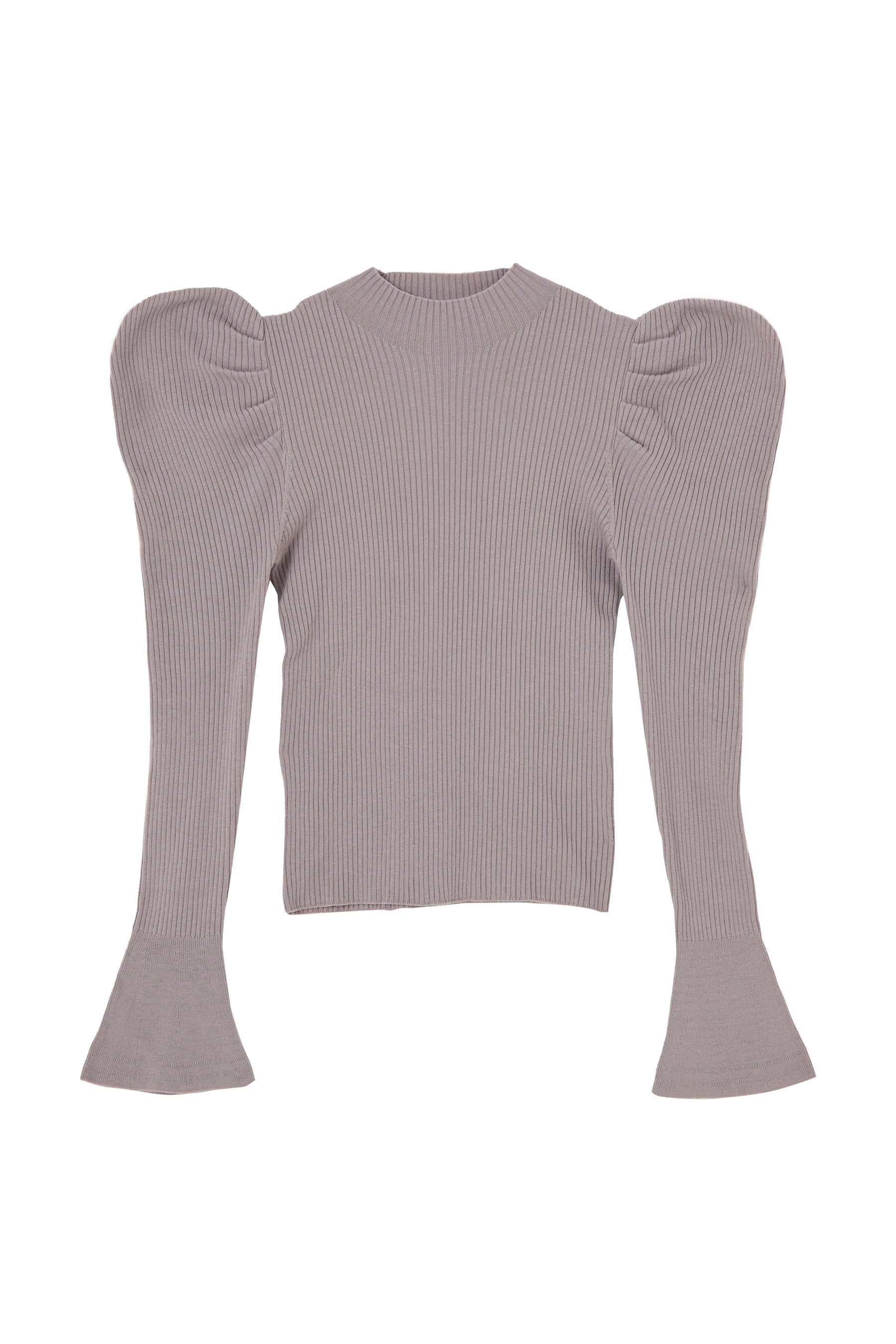 [New color] Volume Sleeve Rib Knit Top