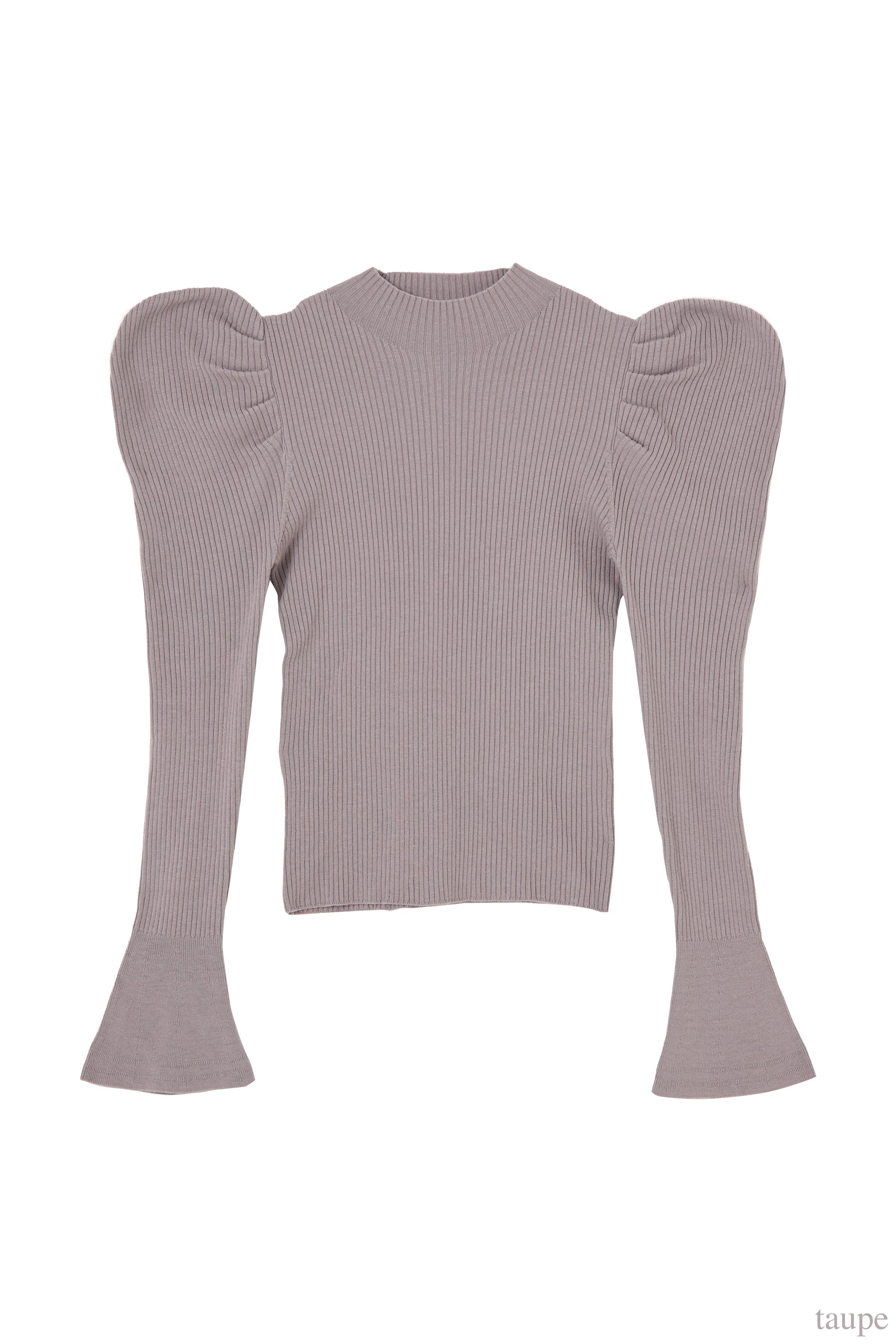【10月下旬発送】【新色】Volume Sleeve Rib Knit Top
