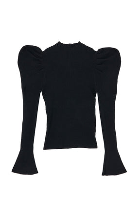 [New color] Volume Sleeve Rib Knit Top