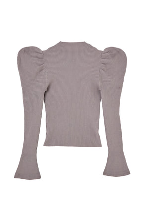 [New color] Volume Sleeve Rib Knit Top