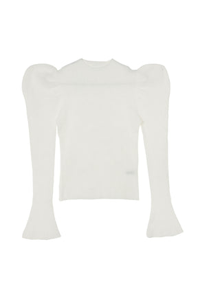 [New color] Volume Sleeve Rib Knit Top