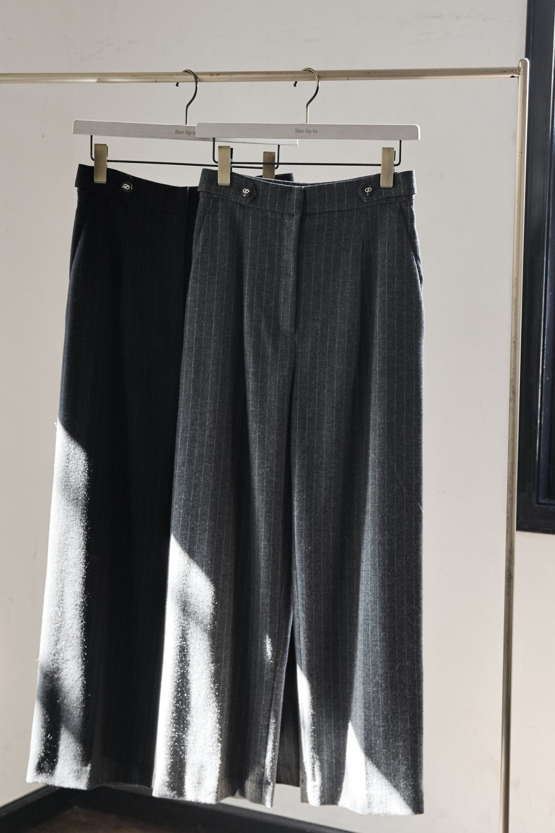 Pin-Stripe Wide Leg Pants