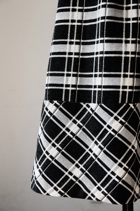 Windowpane Checked Volume Skirt