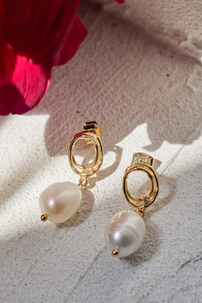 【10月下旬出貨】Circle Pearl Pierces