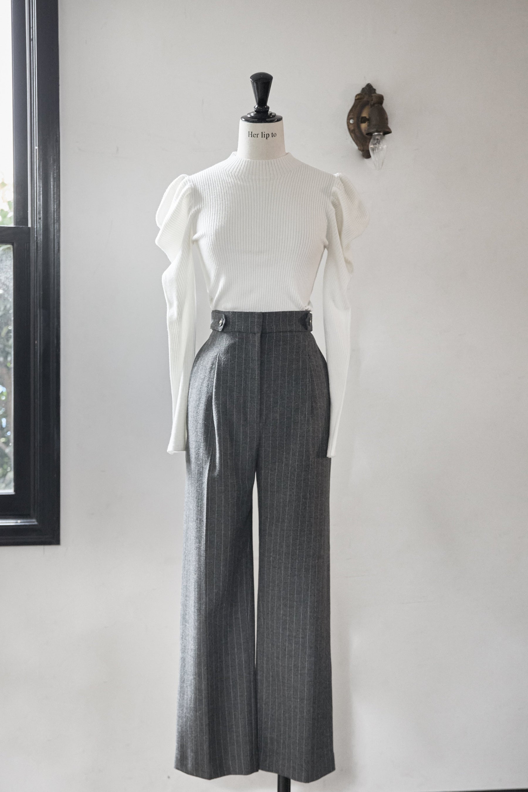 Pin-Stripe Wide Leg Pants