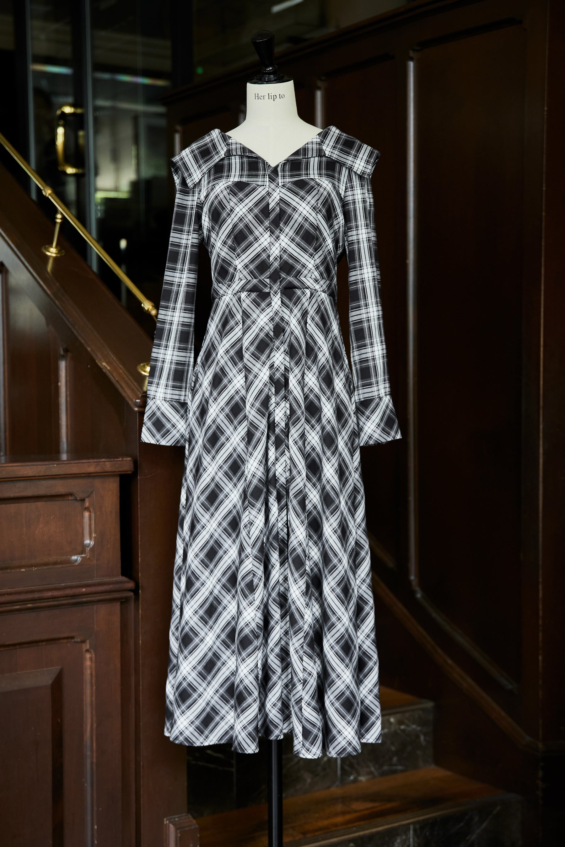 Coutume Plaid Flare Dress