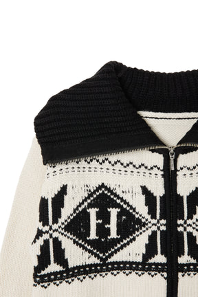 H Nordic Knit Zip Jacket