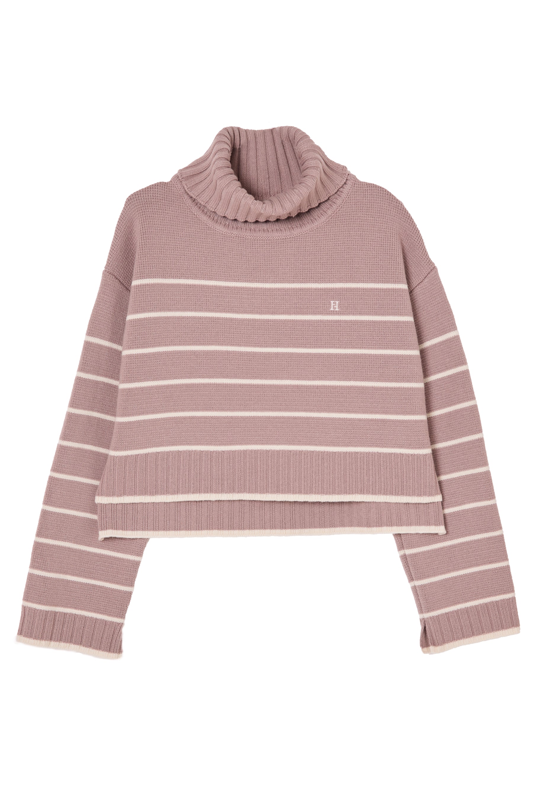 [New Color] Striped Turtleneck Knit Pullover