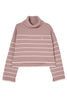 [New Color] Striped Turtleneck Knit Pullover