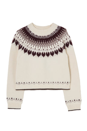 Heart Fair Isle Knit Pullover