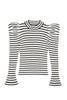 Volume Sleeve Stripe Knit Top