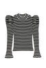 Volume Sleeve Stripe Knit Top