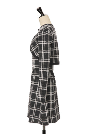 【1月中旬発送】【gray】Pantheon Checked Knit Dress