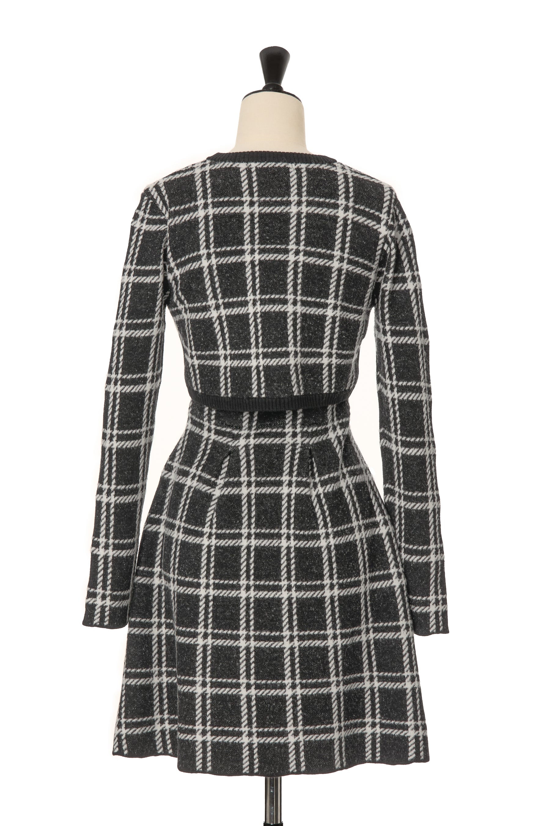 【1月中旬発送】【gray】Pantheon Checked Knit Dress