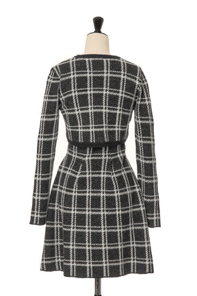 【1月中旬発送】【gray】Pantheon Checked Knit Dress