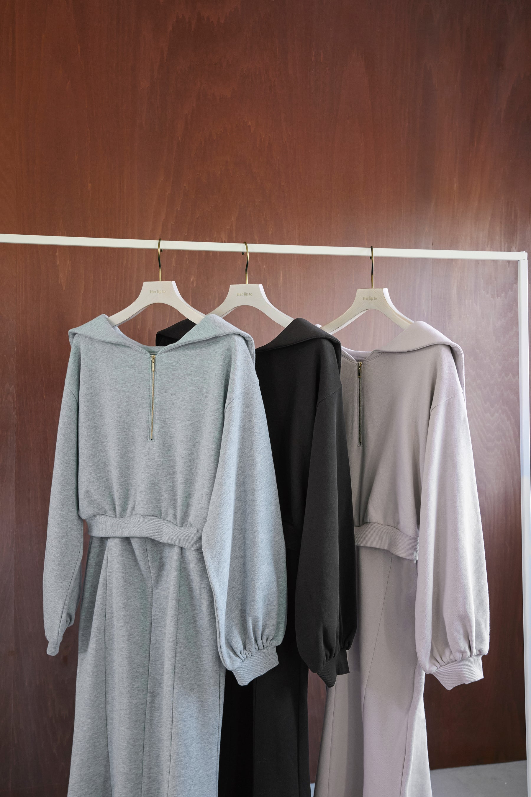 [New color] Half Zip Sweat Dress