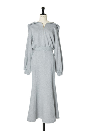 [New color] Half Zip Sweat Dress