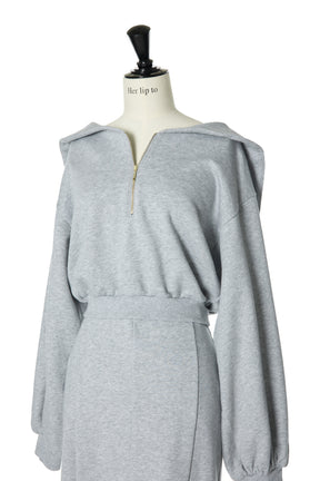 [New color] Half Zip Sweat Dress