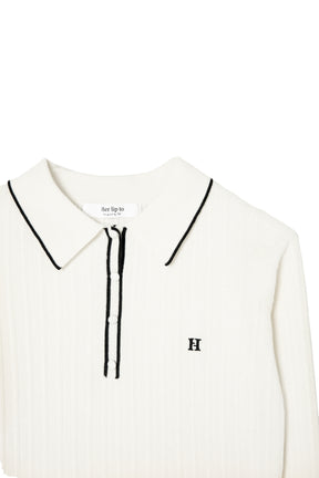 Pique Polo Knit Top