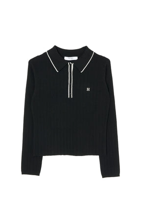 Pique Polo Knit Top