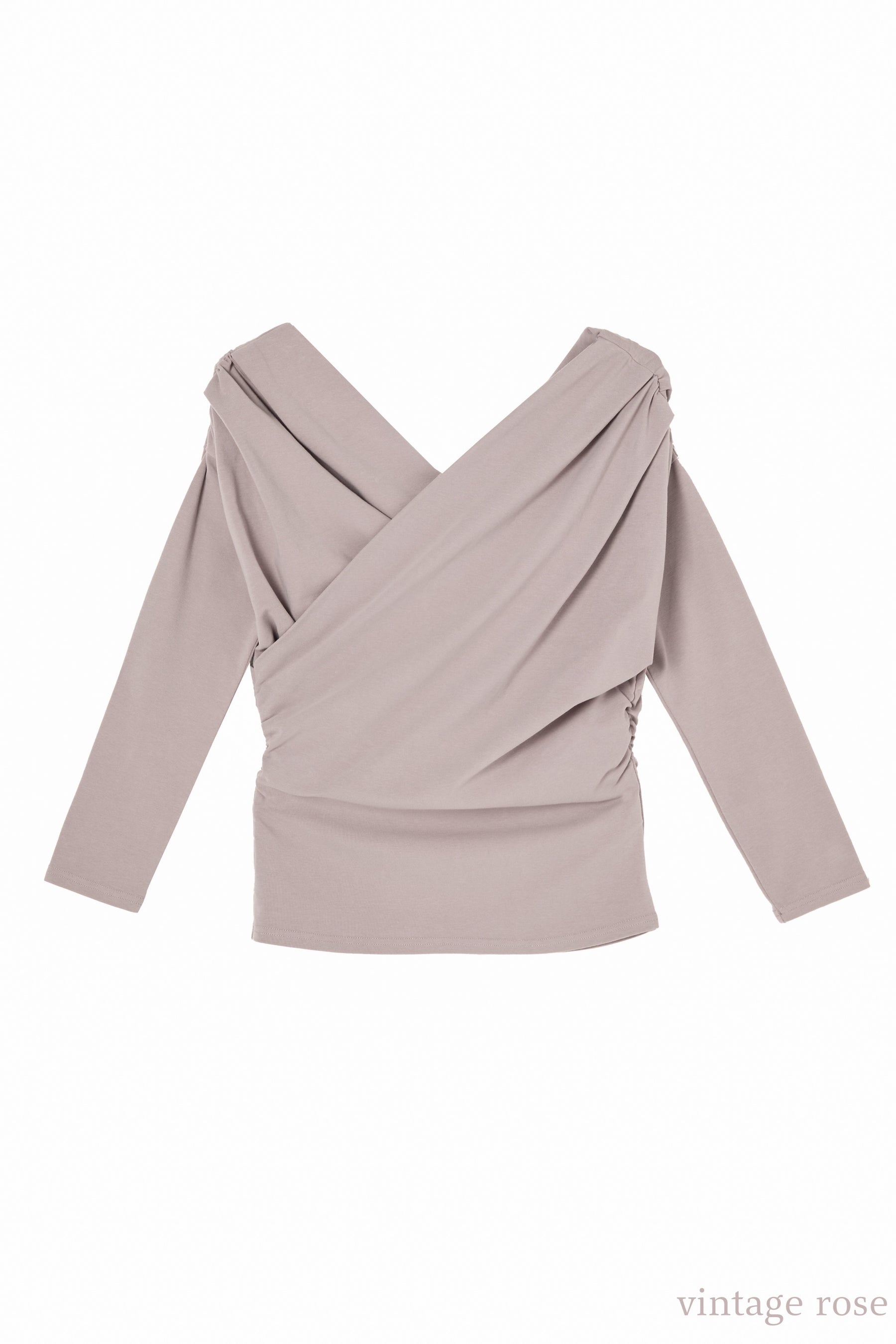 【1月下旬發送】【新色】Asymmetric Cotton-blend Jersey Top