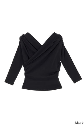 【1月下旬發送】【新色】Asymmetric Cotton-blend Jersey Top