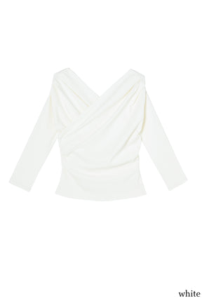 【1月下旬發送】【新色】Asymmetric Cotton-blend Jersey Top