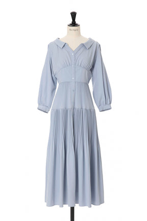 [Posting ended] Pleated Open Shirt Dress