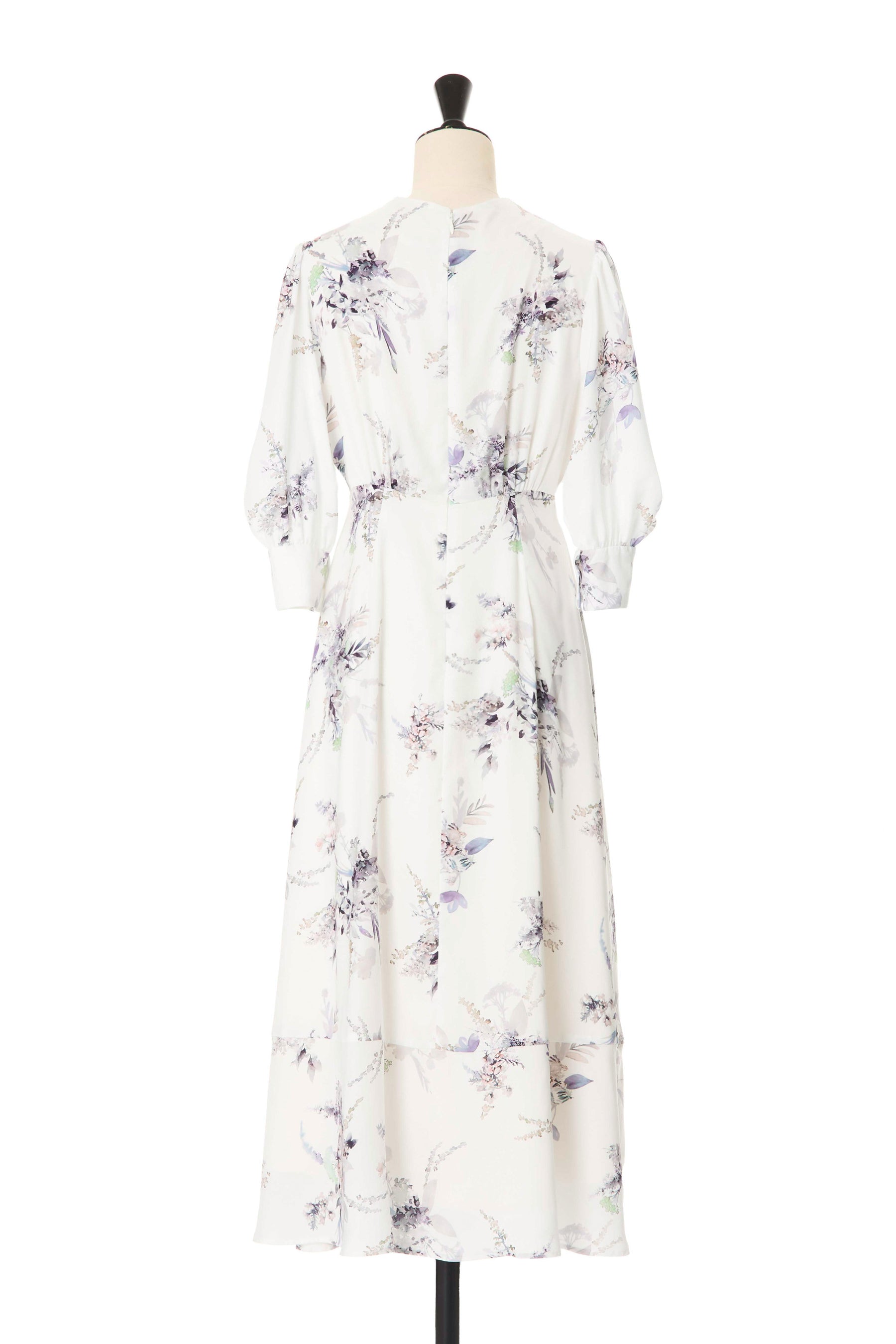 [Shipped in late April][pearl white]French Bouquet Puff Sleeve Dress