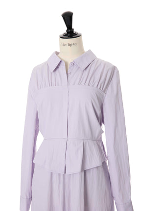 Peplum Poplin Shirt Dress