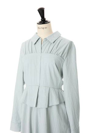 Peplum Poplin Shirt Dress