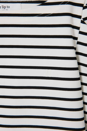 Tuck Sleeve French Stripe Top