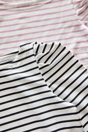 Tuck Sleeve French Stripe Top