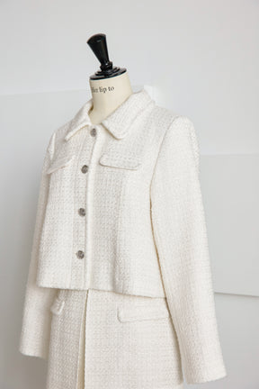 【ecru】Shimmer Tweed Jacket