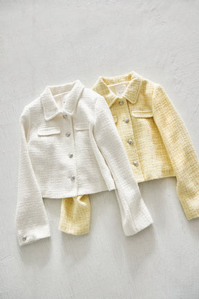 [Mid-March shipping] [lemon] Shimmer Tweed Jacket