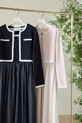 【4月下旬發送】Bicolor Knit Dress Set