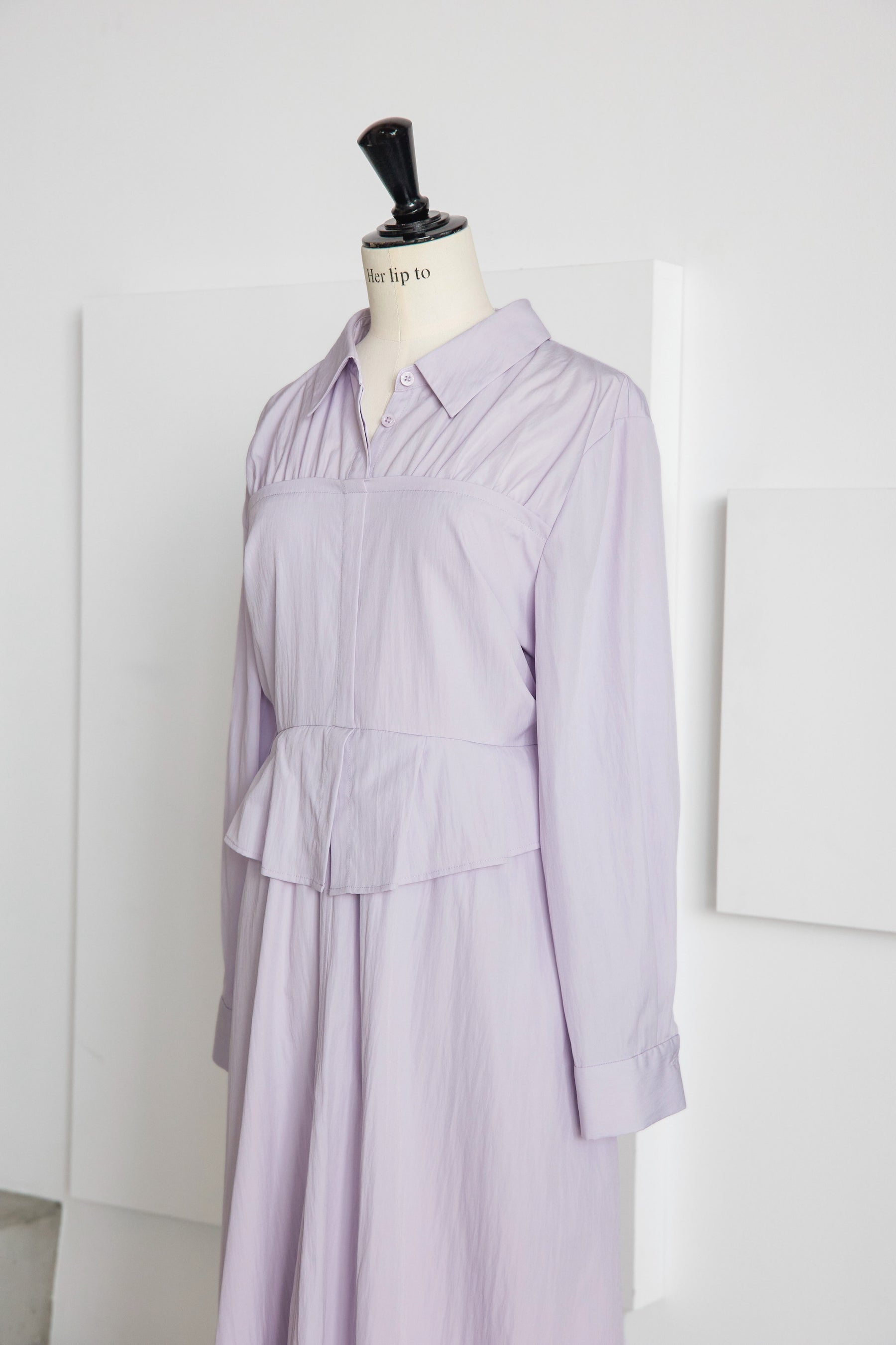 Peplum Poplin Shirt Dress