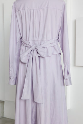 Peplum Poplin Shirt Dress