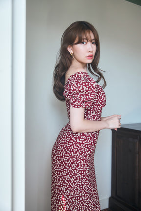 Cherry Pattern Cache-Coeur One-Piece