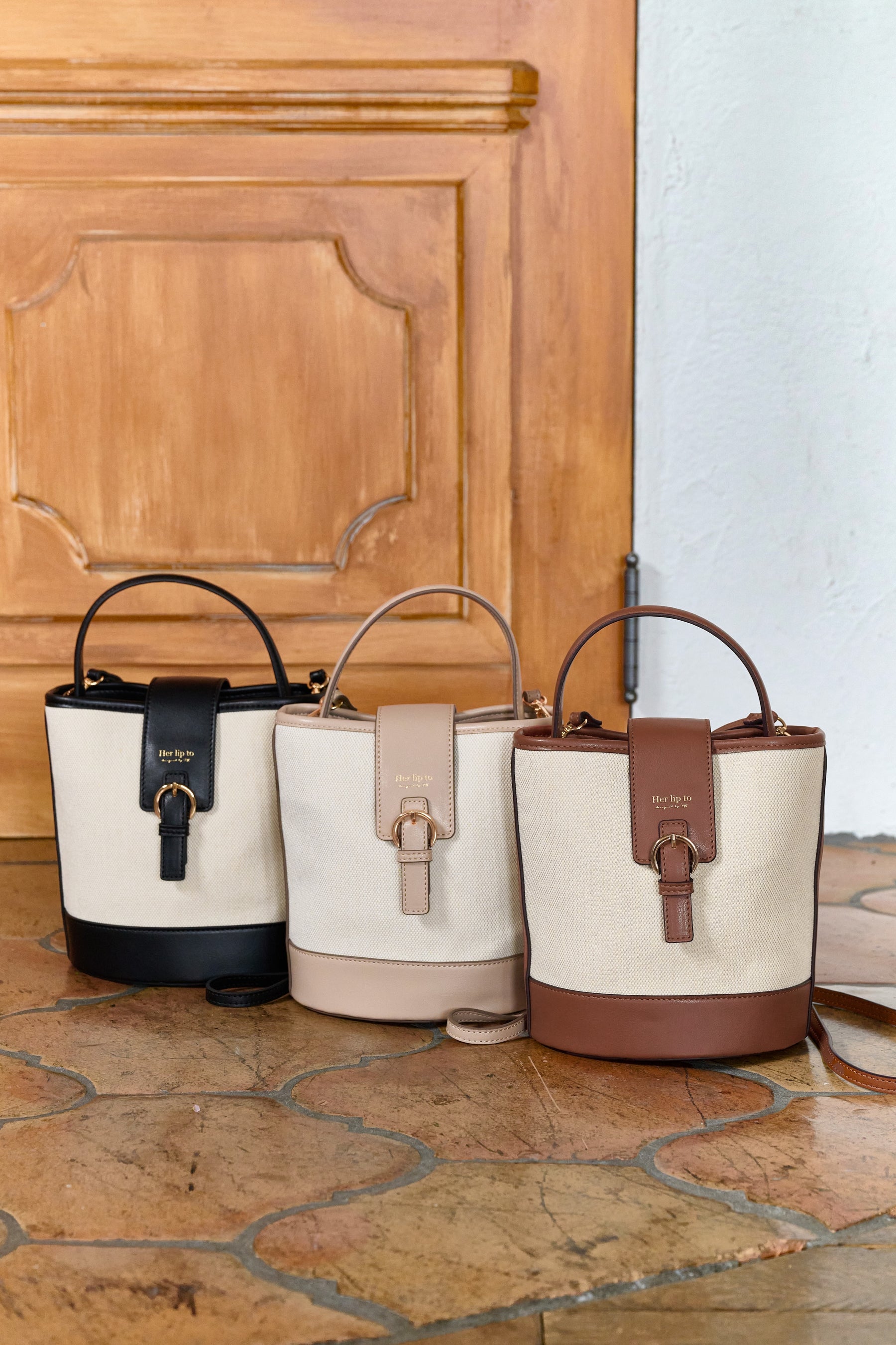 One-Handle Canvas Bucket Bag