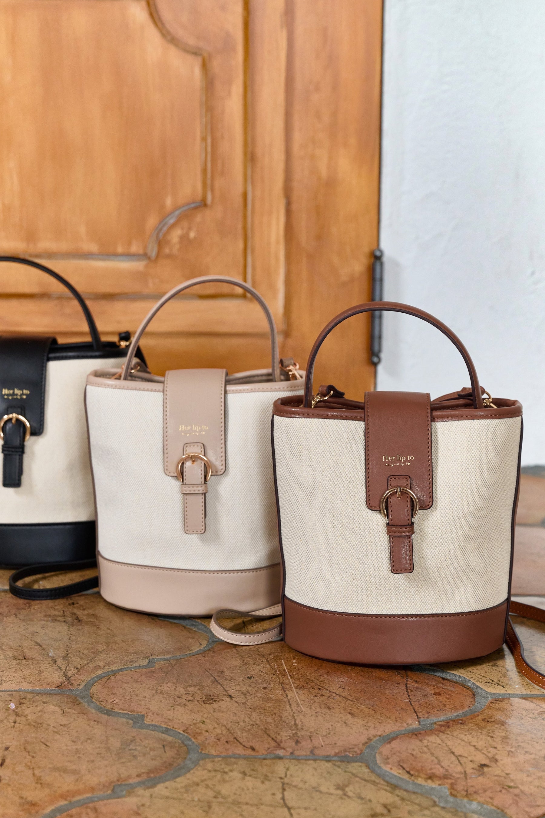 One-Handle Canvas Bucket Bag