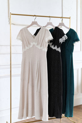 Polka-Dot Lace-Trim Dress