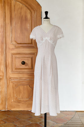 Polka-Dot Lace-Trim Dress